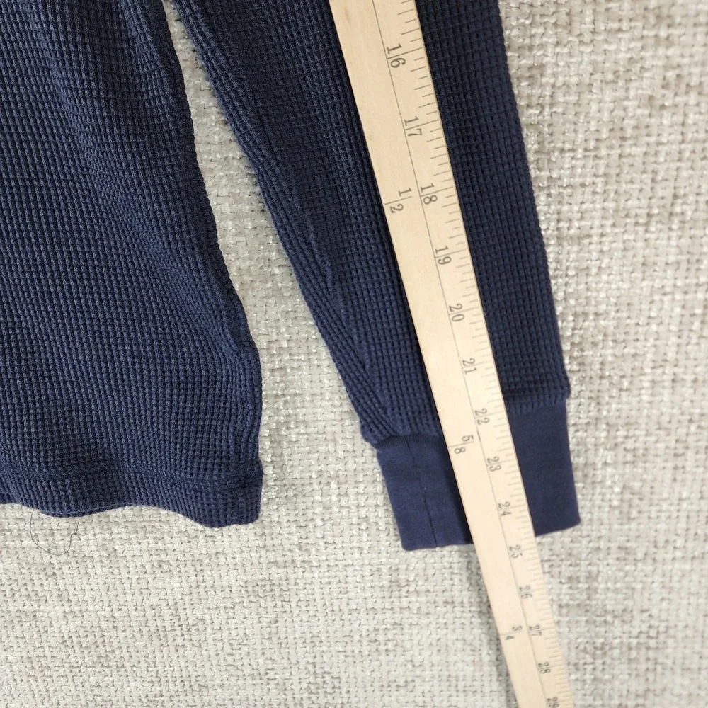 POLO Ralph Lauren Waffle Knit Long Sleeve‎ Top Shirt Mens *S-M Navy Blue Stretch